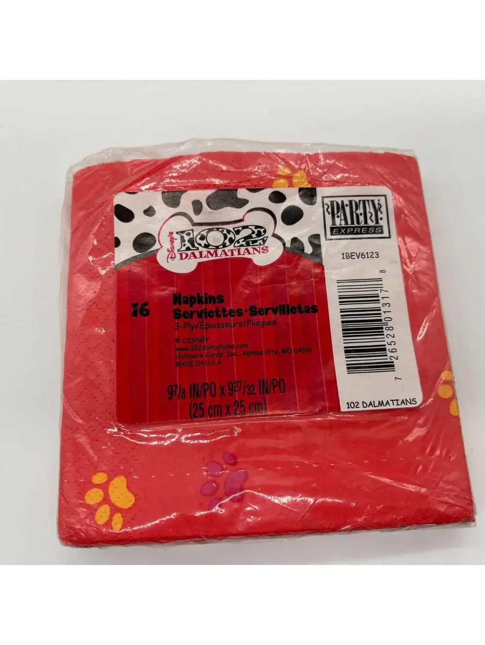 Vintage 2000 Disney 101 102 Dalmatians Napkins Set 16ct Package Party Express